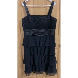 R&M Richards Evening Gown Dress With Jacket Black fits Large